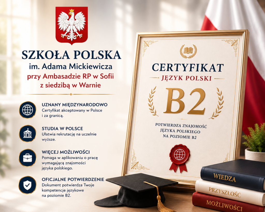 Certyfikat B2 z języka polskiego bez egzaminu